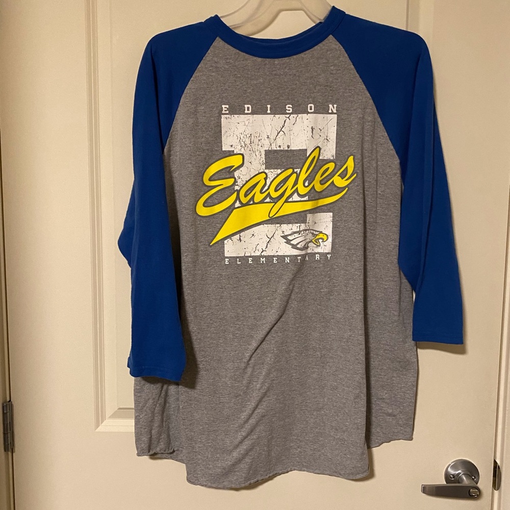 Edison Eagles School Spirit Baseball Ringer Tee
